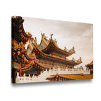 Asian Temple Pagoda Canvas Wall Art side angle showing wrapped canvas depth and print detail