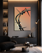 Chrome Barbed Wire 3D Abstract