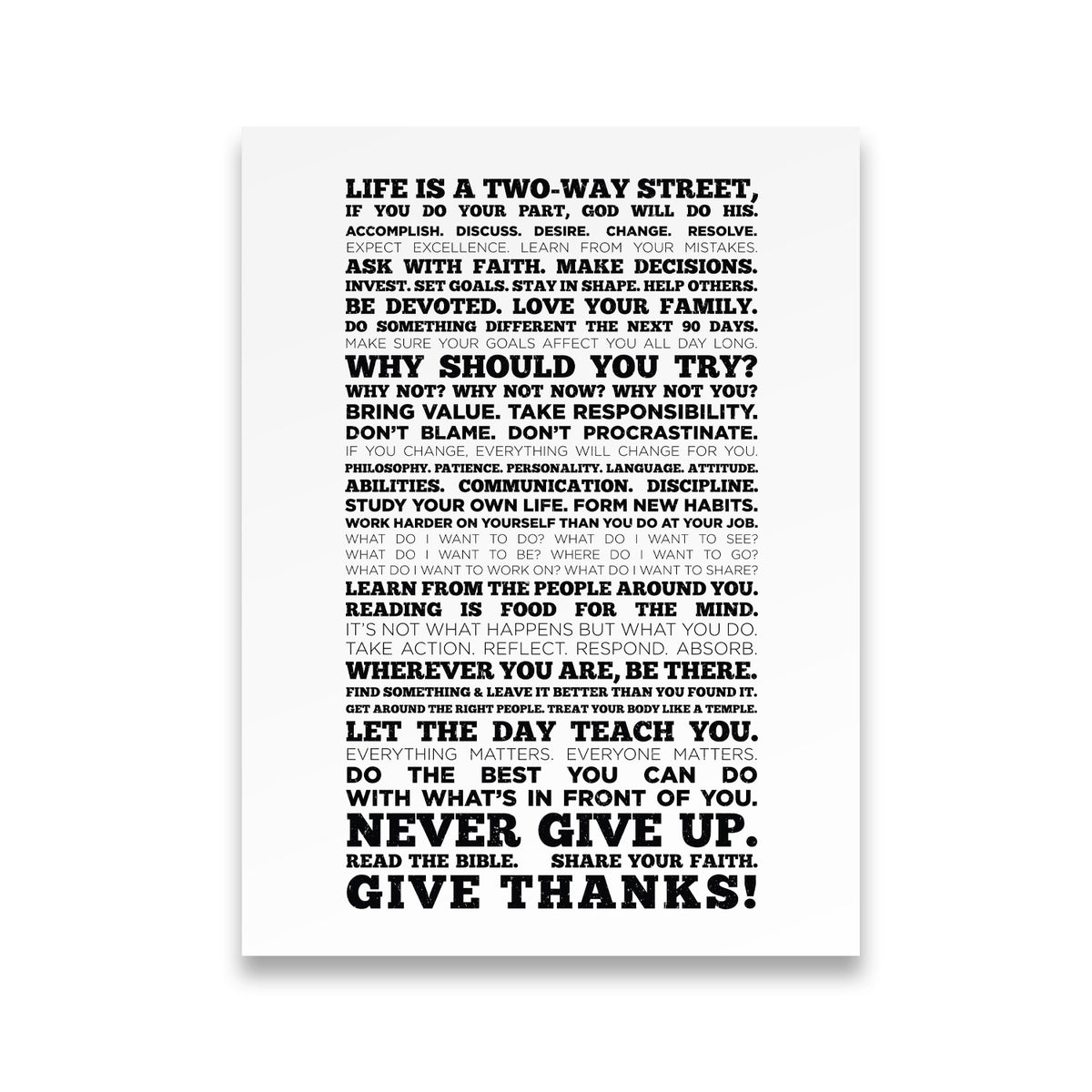 Life is a two way street Canvas Wall Art front view on premium gallery-wrapped canvas