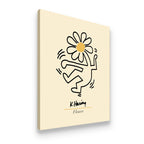 Keith Haring Flower dancing figure gallery-wrapped canvas wall art — side view showing depth and premium finish