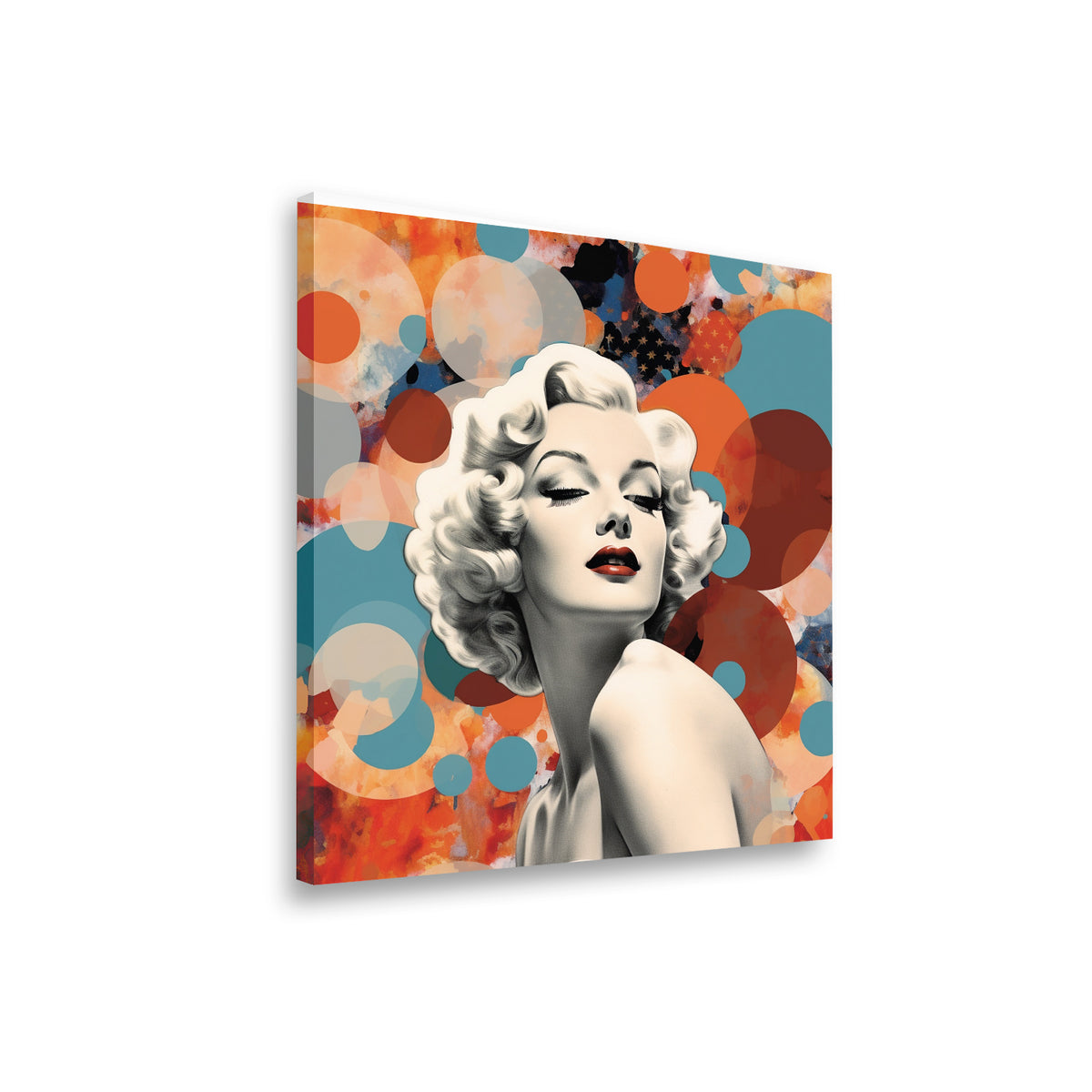 Marilyn Monroe pop art canvas wall art gallery wrap side profile showing premium canvas depth