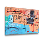 The Guilt of Gold Teeth Basquiat Canvas Wall Art side angle showing wrapped canvas depth and print detail