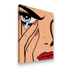 Women Dont Cry Pop Art Canvas Canvas Wall Art side angle showing wrapped canvas depth and print detail