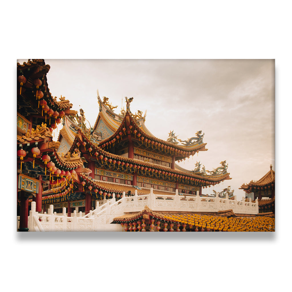 Asian Temple Pagoda Canvas Wall Art front view on premium gallery-wrapped canvas