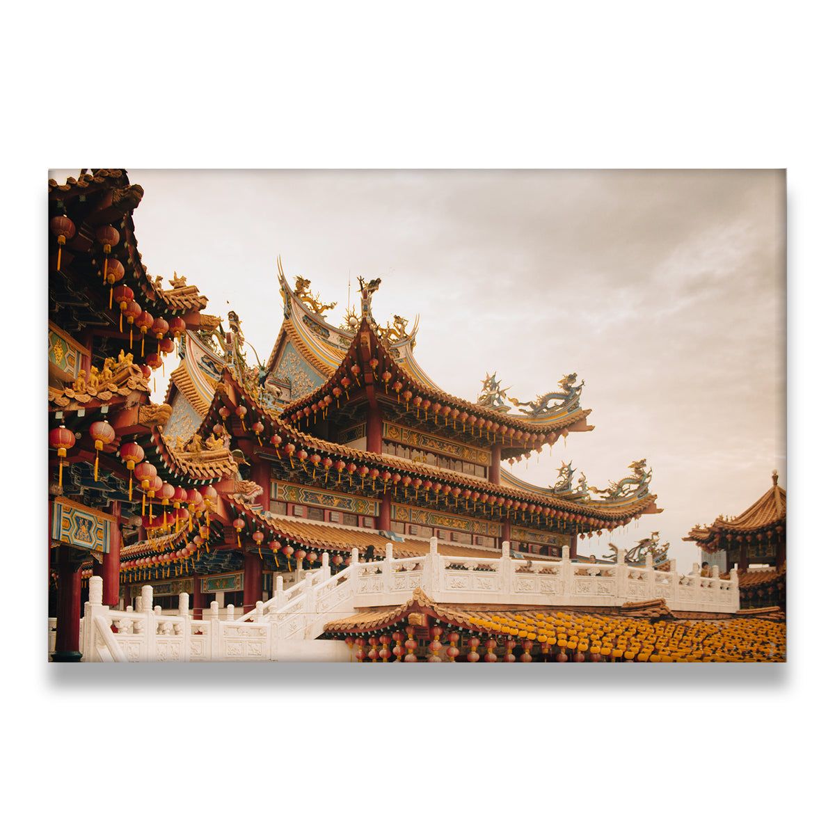 Asian Temple Pagoda Canvas Wall Art front view on premium gallery-wrapped canvas