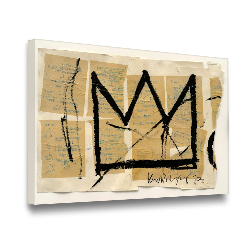 Jean-Michel Basquiat – Untitled (Crown) Canvas Wall Art side angle showing wrapped canvas depth and print detail