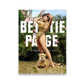 Bettie Page Queen of Curves canvas wall art – retro pinup icon in leopard print with cheetah and floral backdrop