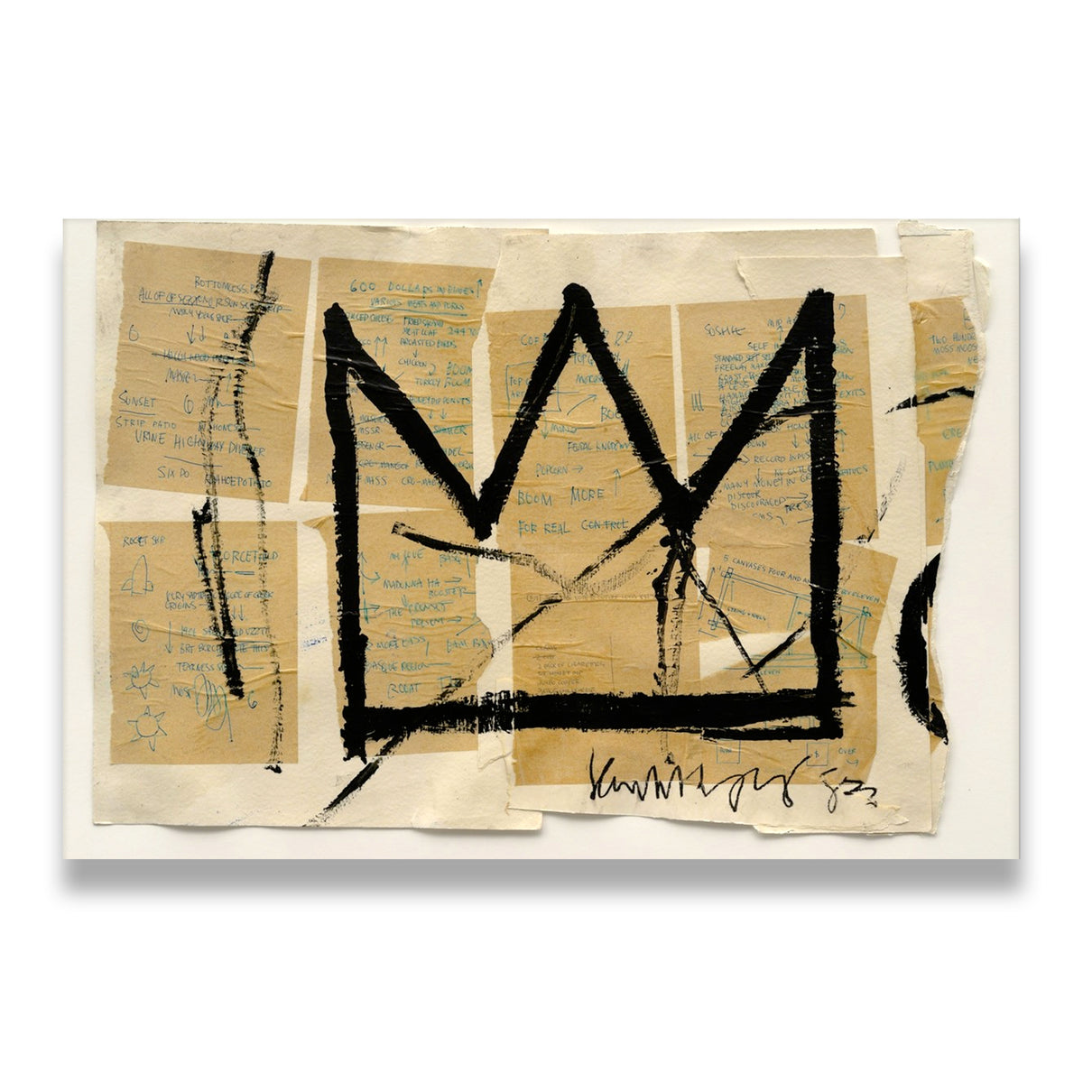 Jean-Michel Basquiat – Untitled (Crown) Canvas Wall Art front view on premium gallery-wrapped canvas