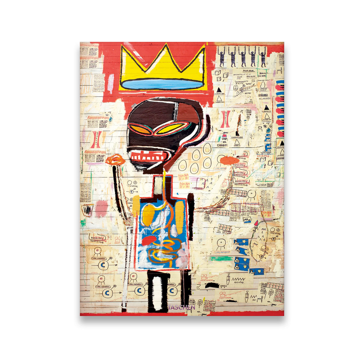 King After Death Basquiat Canvas Wall Art front view on premium gallery-wrapped canvas