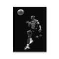 Michael Jordan No. 23 Chicago Bulls jump shot black and white canvas wall art — flat front view