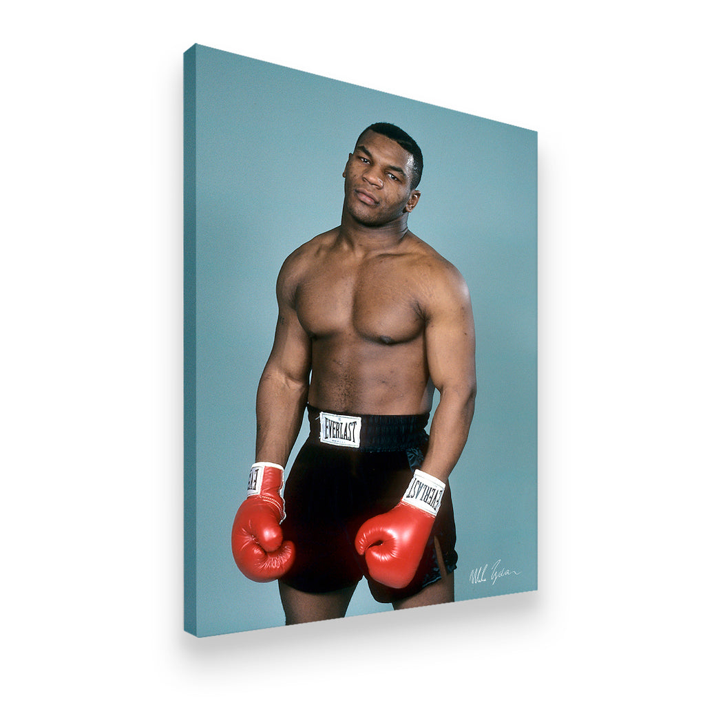 Mike Tyson young Iron Mike portrait gallery-wrapped canvas wall art, side profile showing depth and print quality