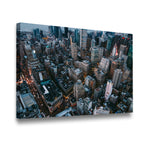 New York City Aerial Photo Canvas Wall Art side angle showing wrapped canvas depth and print detail