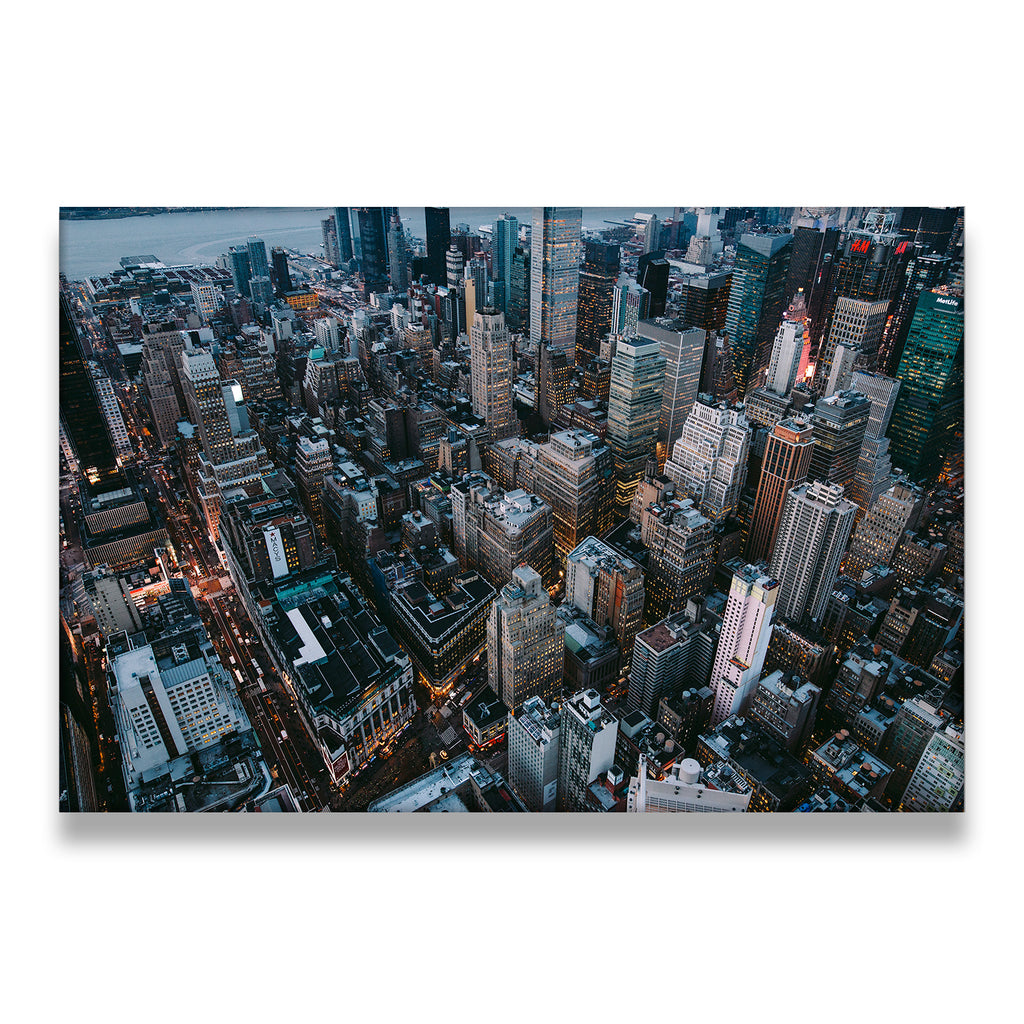 New York City Aerial Photo Canvas Wall Art front view on premium gallery-wrapped canvas