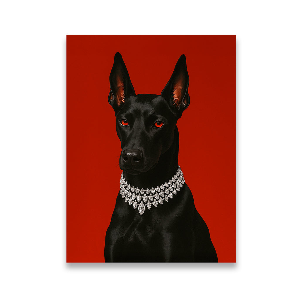 Red Eyes & Diamonds Canvas Wall Art front view on premium gallery-wrapped canvas