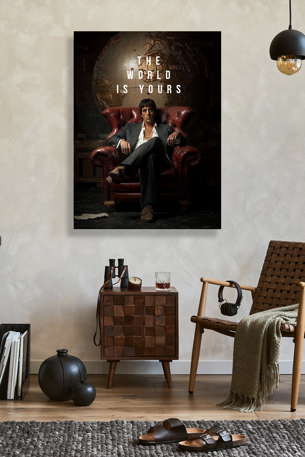 The World Is Yours Canvas Canvas Wall Art side angle showing wrapped canvas depth and print detail