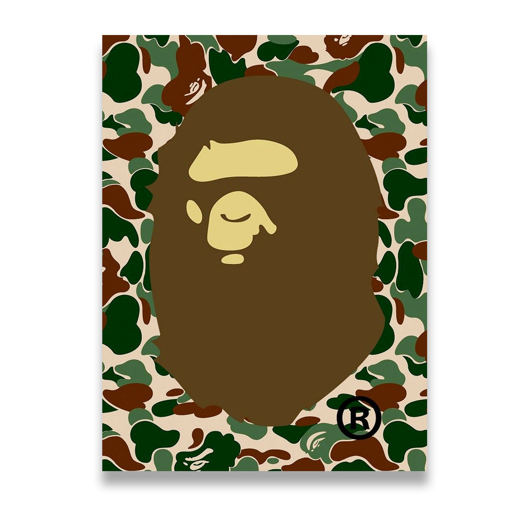 Bathing Ape Camo Canvas Wall Art front view on premium gallery-wrapped canvas