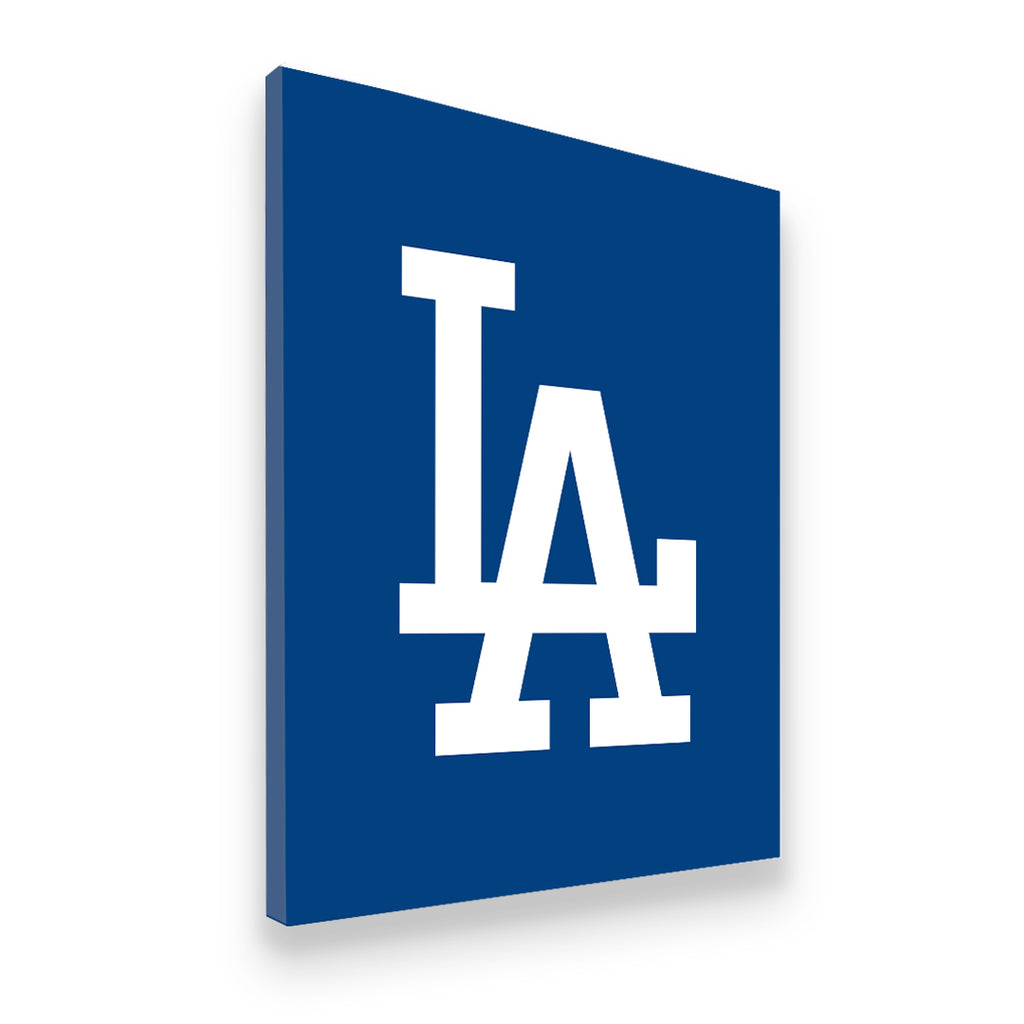 Los Angeles Dodgers LA Canvas Wall Art side angle showing wrapped canvas depth and print detail