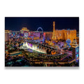 Las Vegas Night Skyline Canvas Wall Art front view on premium gallery-wrapped canvas