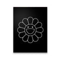 Sunflower Outline Takashi Murakami Canvas Wall Art front view on premium gallery-wrapped canvas