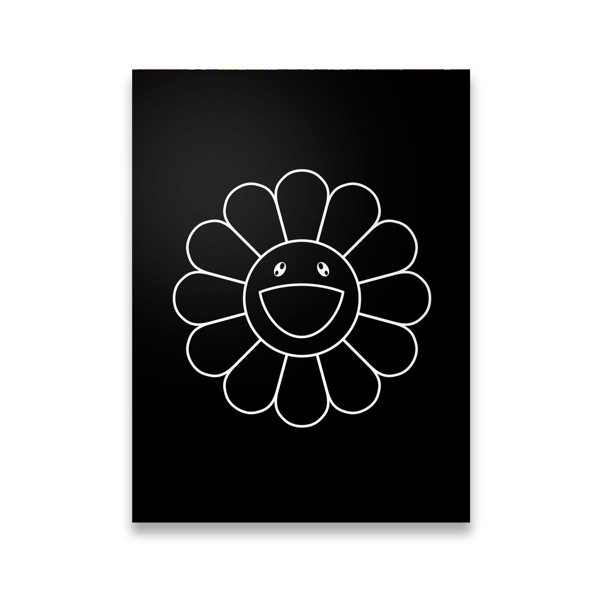 Sunflower Outline Takashi Murakami Canvas Wall Art front view on premium gallery-wrapped canvas