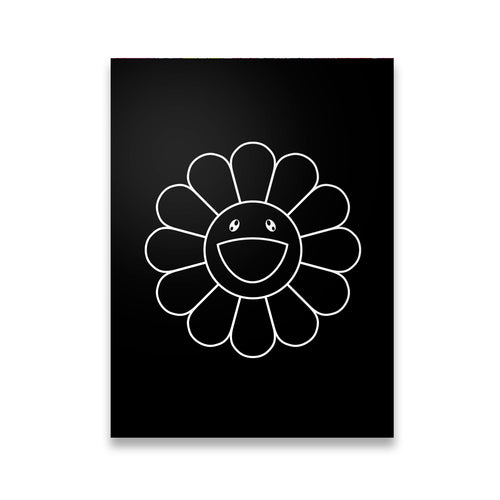 Sunflower Outline Takashi Murakami Canvas Wall Art front view on premium gallery-wrapped canvas