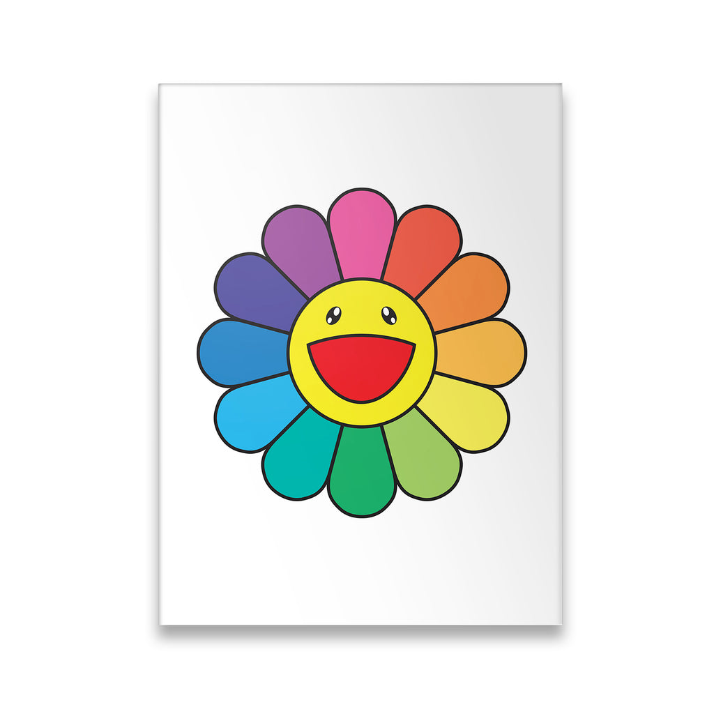 Rainbow Sunflower Takashi Murakami Canvas Wall Art front view on premium gallery-wrapped canvas