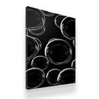 Chrome Circles Mirrors Canvas Wall Art side angle showing wrapped canvas depth and print detail
