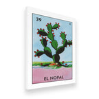 Side angle view of El Nopal canvas wall art showing gallery wrap depth and premium print quality