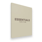 Essentials FEAR OF GOD Canvas Wall Art side angle showing wrapped canvas depth and print detail