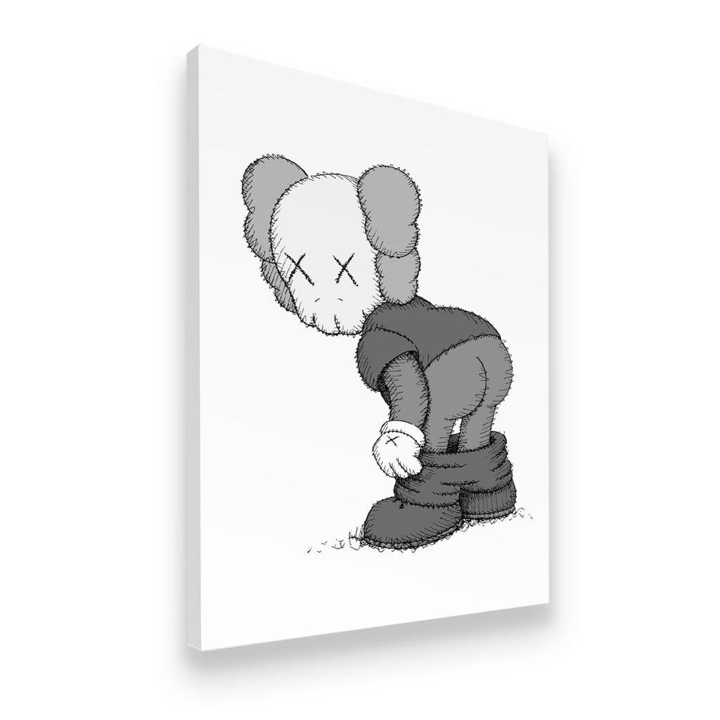 KAWS Companion sketch canvas wall art side angle showing gallery-wrapped depth and archival print quality