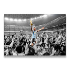Messi The Great Win Canvas Wall Art front view on premium gallery-wrapped canvas