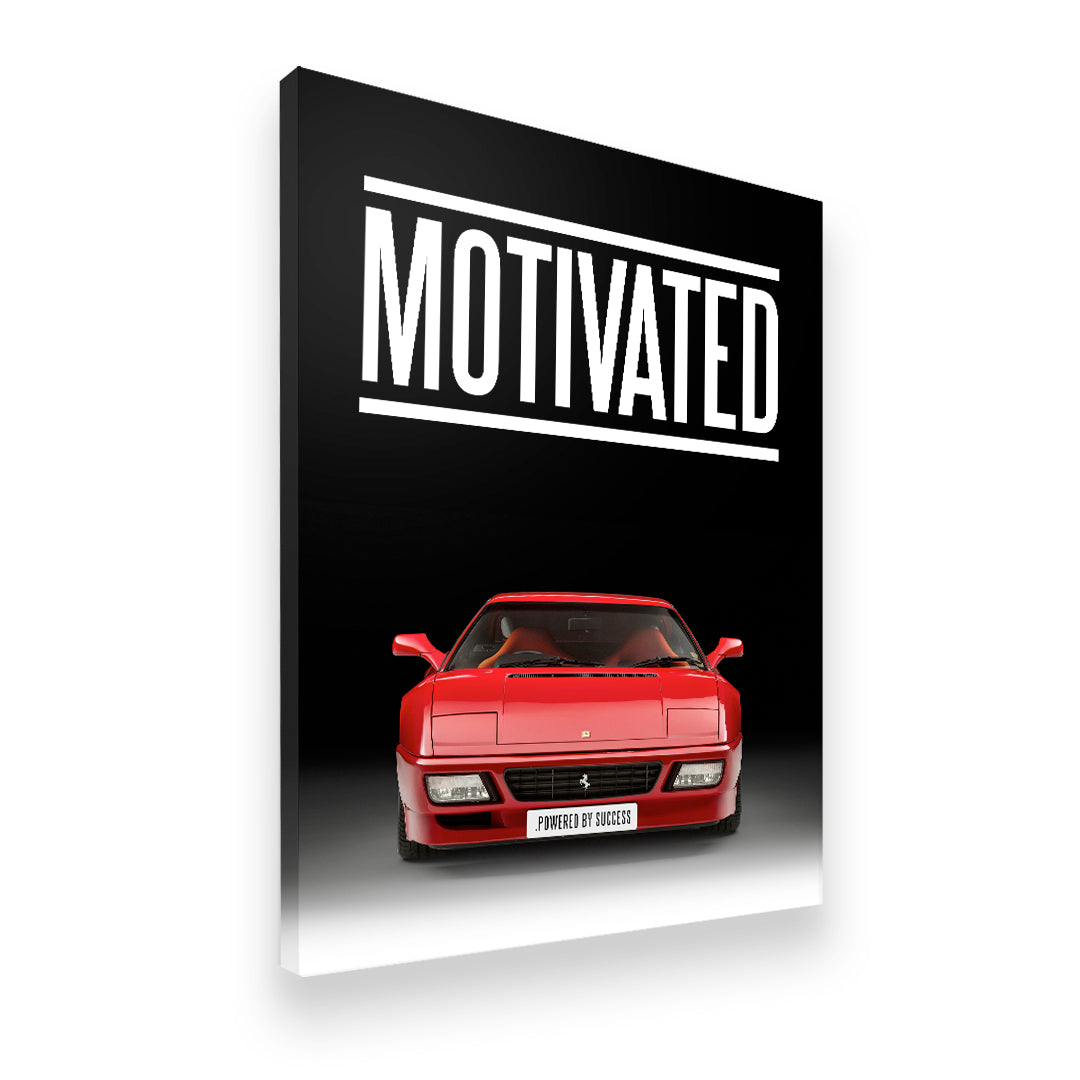 Motivated by Success Canvas Wall Art side angle showing wrapped canvas depth and print detail