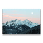 Pink Clouds Blue Mountains Canvas Wall Art front view on premium gallery-wrapped canvas