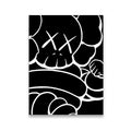 KAWS Chum Running black and white canvas wall art — bold X-eyed character close-crop on black background