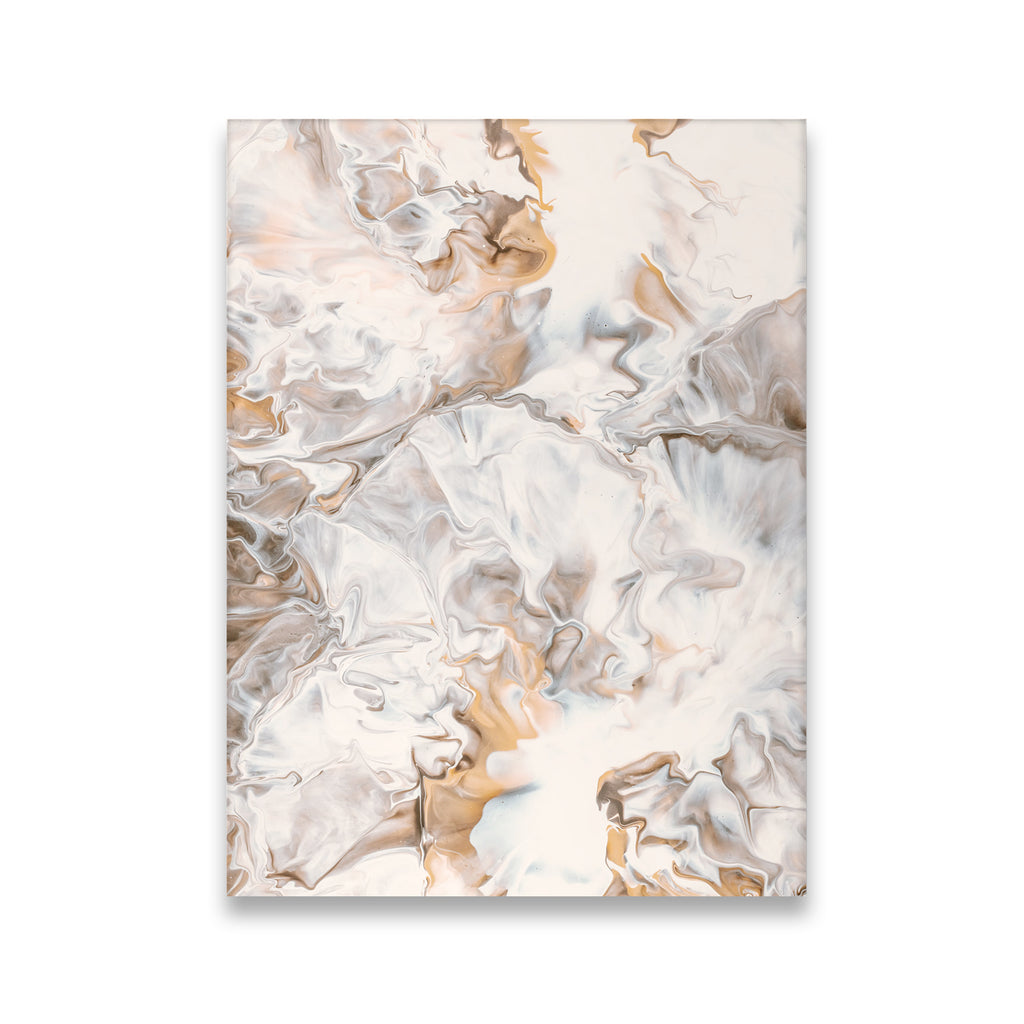 Marble Painting Taupe Canvas Wall Art front view on premium gallery-wrapped canvas