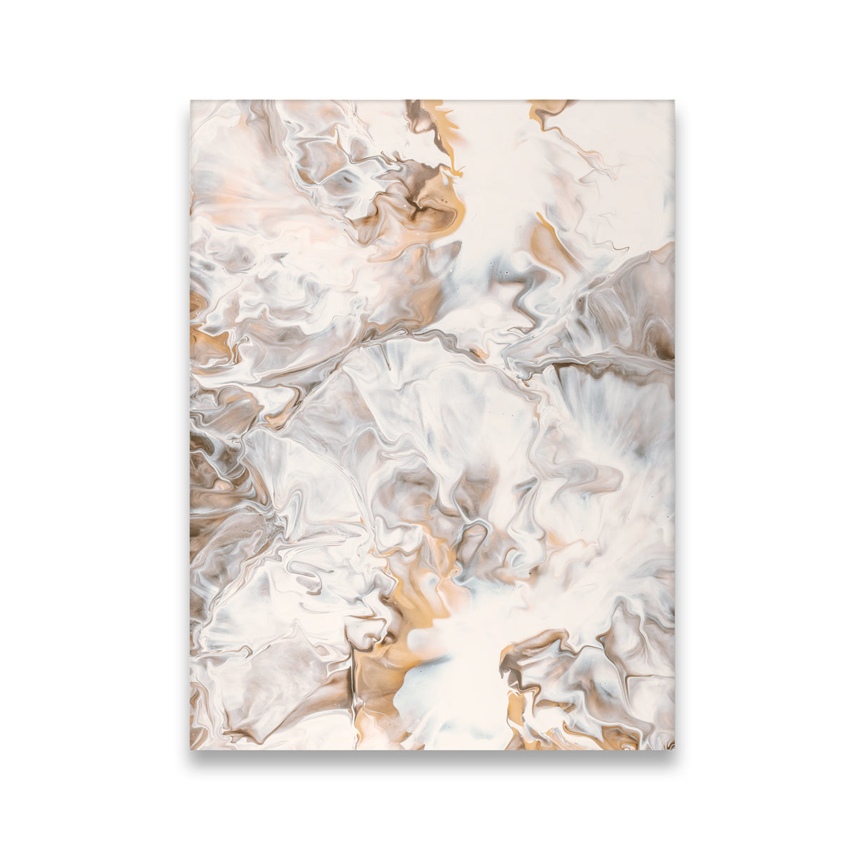 Marble Painting Taupe Canvas Wall Art front view on premium gallery-wrapped canvas